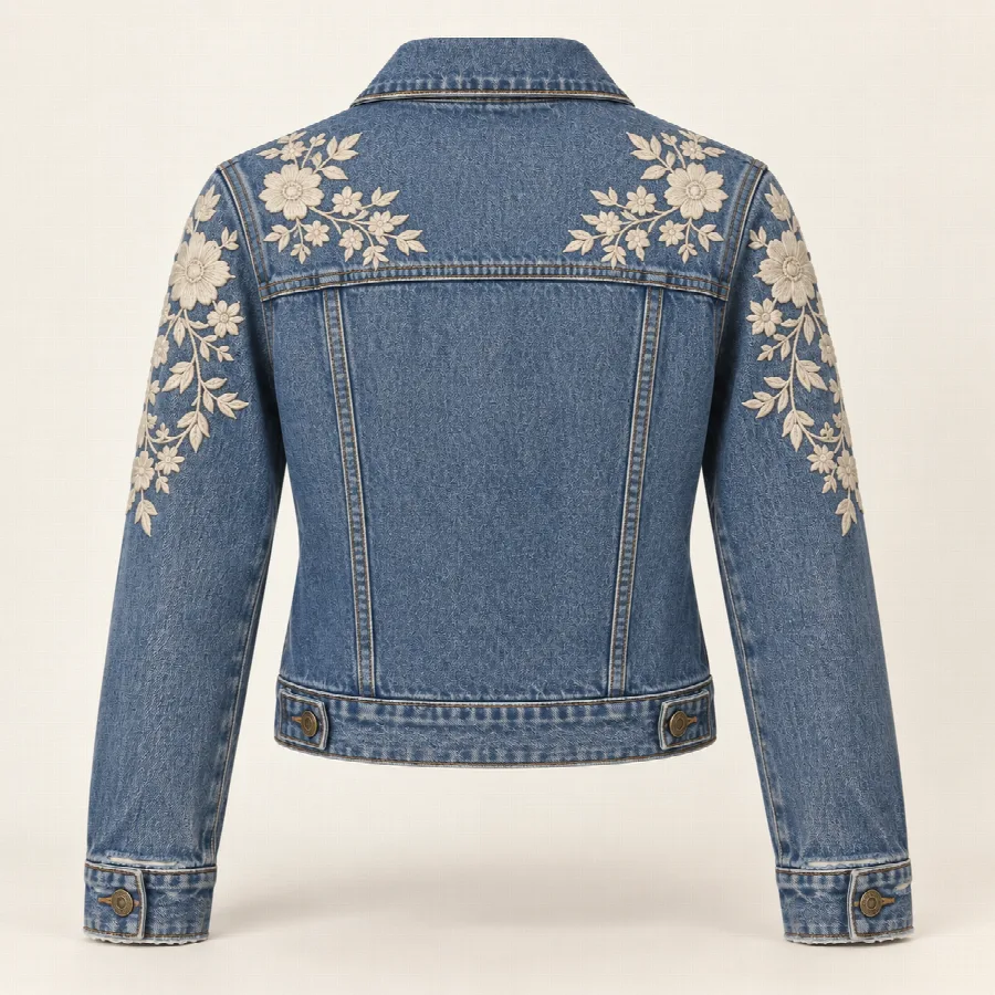 Floral Embroidered Denim Jacket — photo 3 of 4