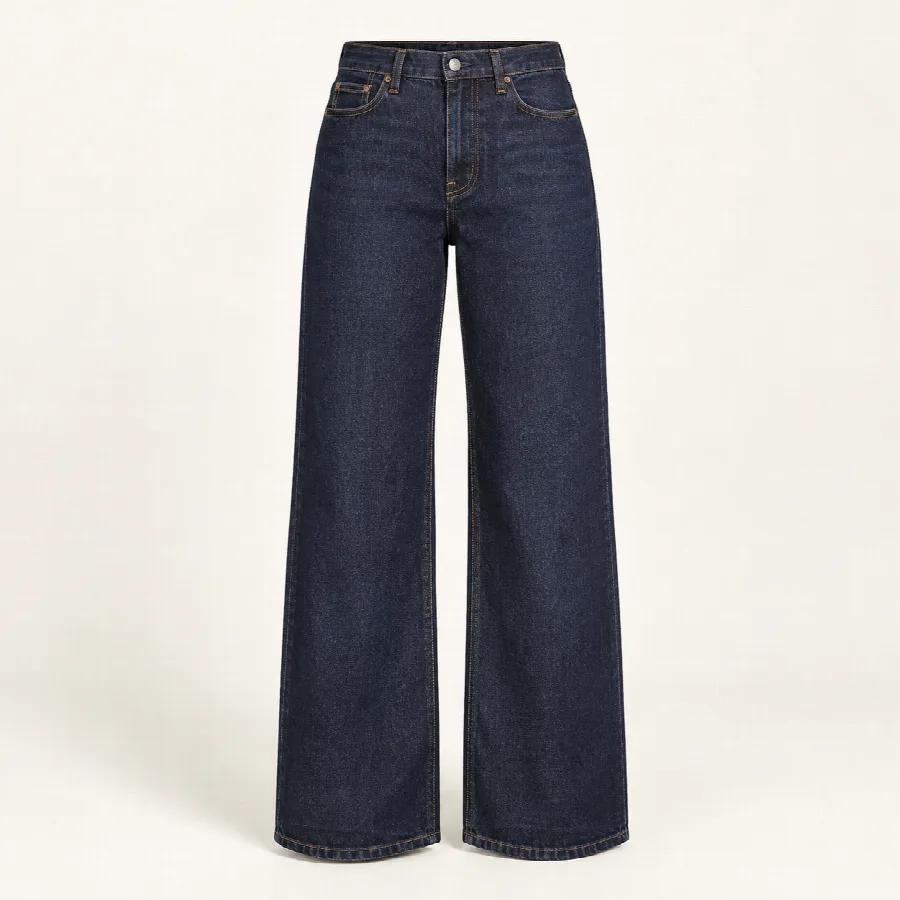 Dark Wash High-Rise Wide-Leg Jeans