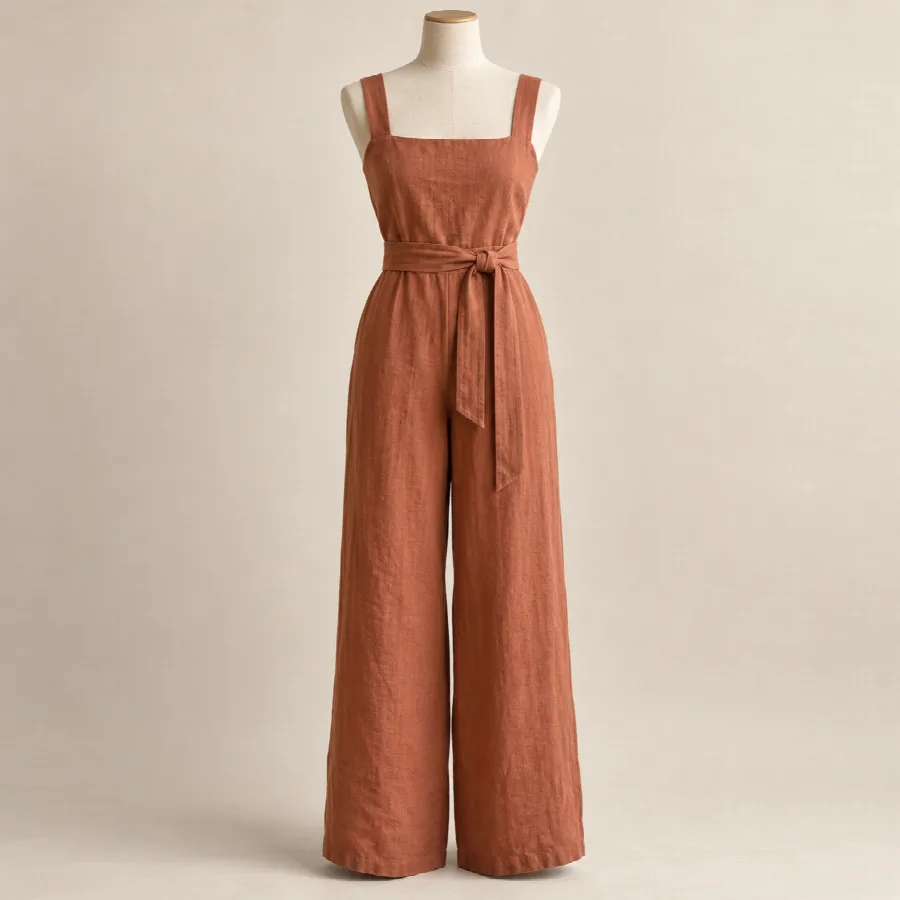 Terracotta Wide-Leg Jumpsuit