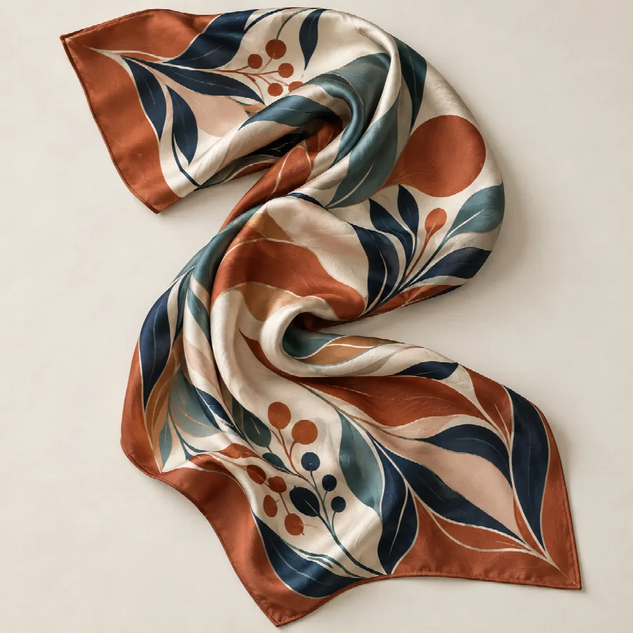 Botanical Print Square Scarf