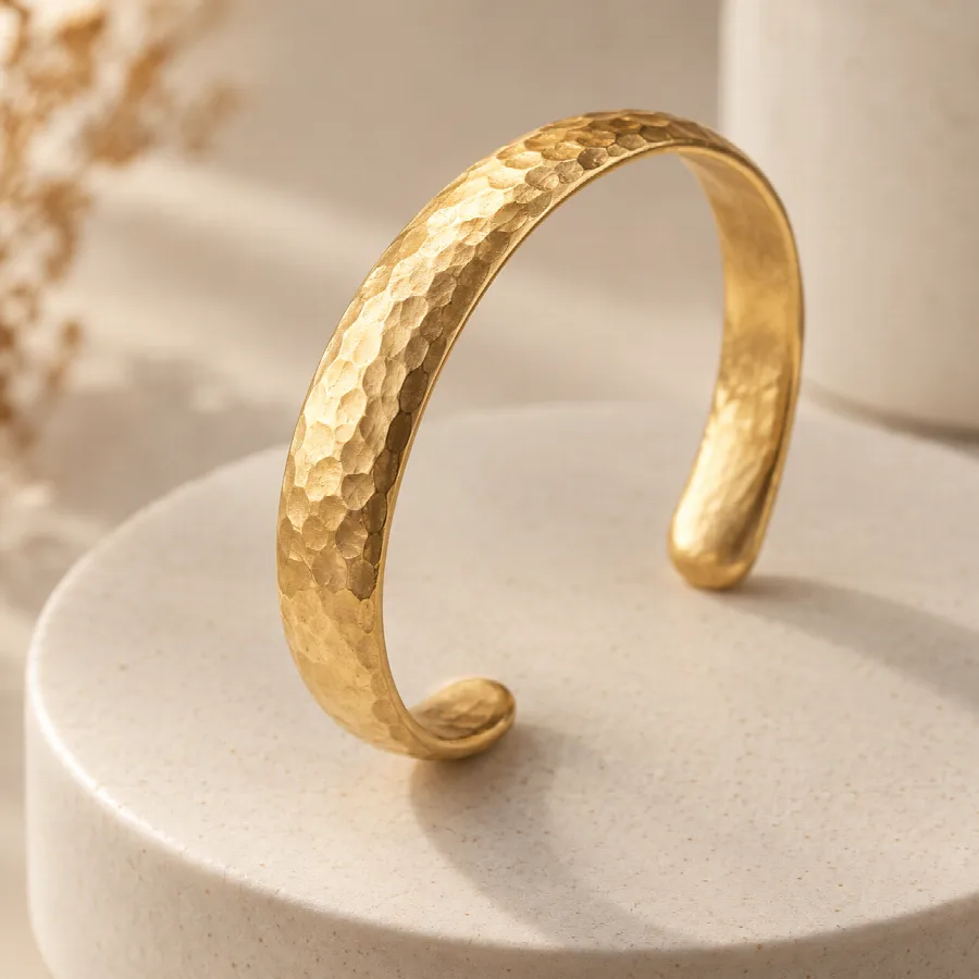 Hammered Gold Cuff Bracelet