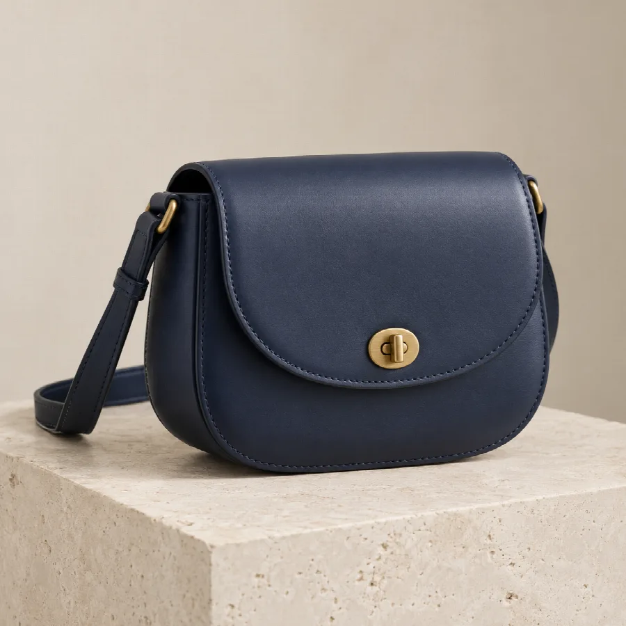 Navy Saddle Crossbody Bag