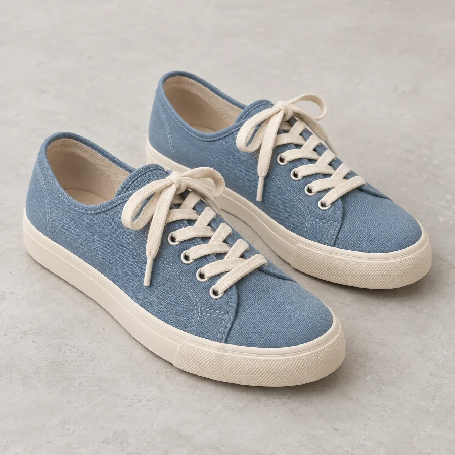 Dusty Blue Canvas Sneakers