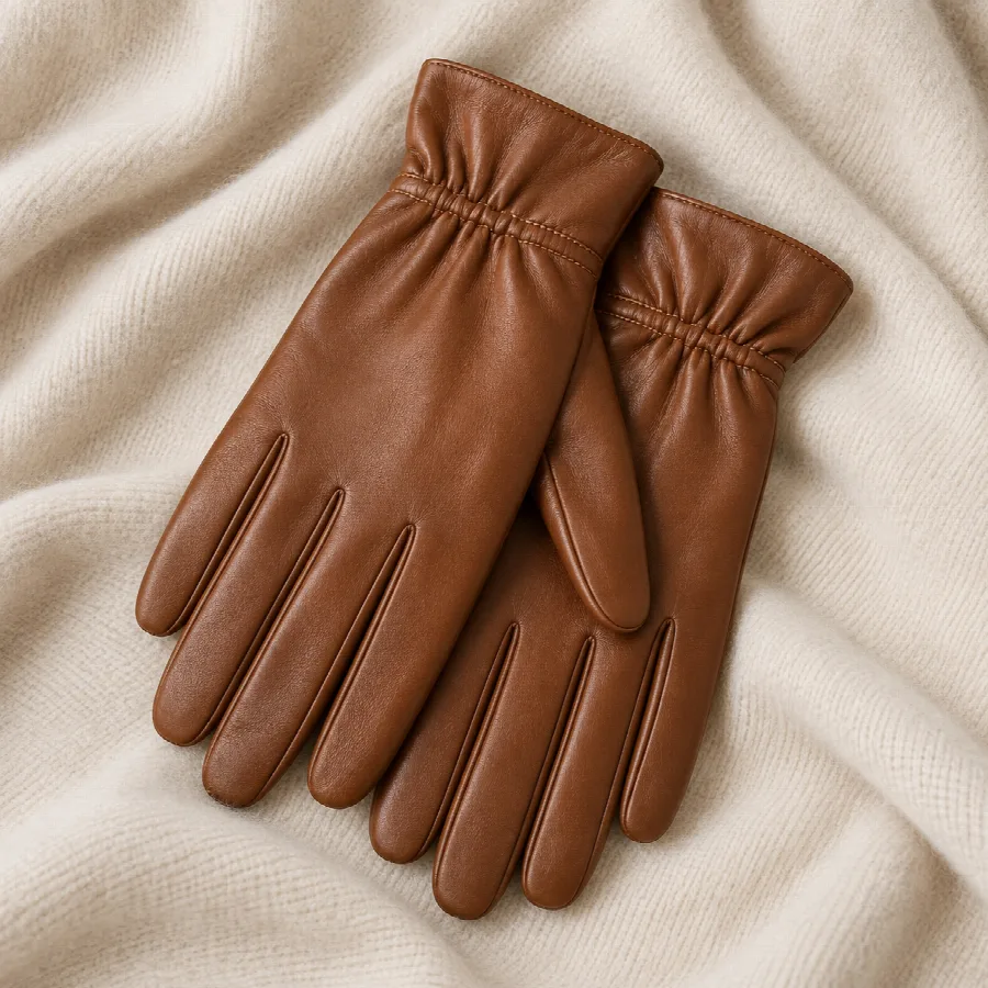 Cognac Leather Gloves