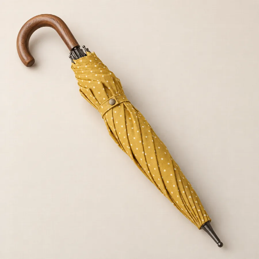 Mustard Polka Dot Umbrella
