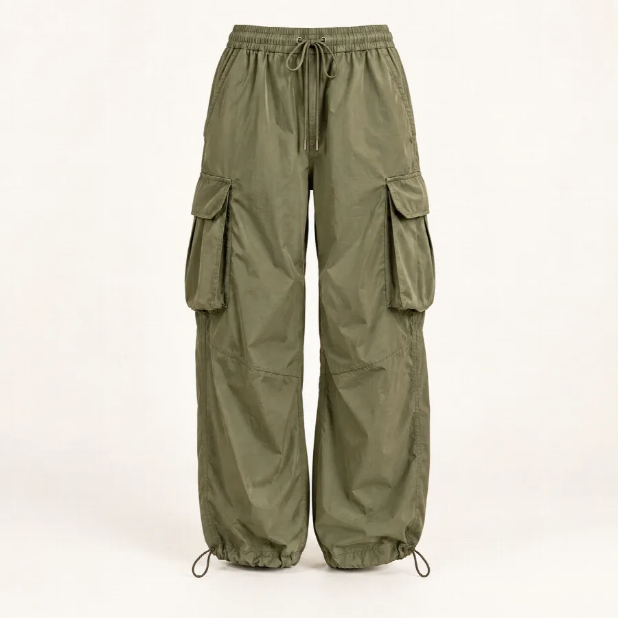 Olive Parachute Cargo Pants