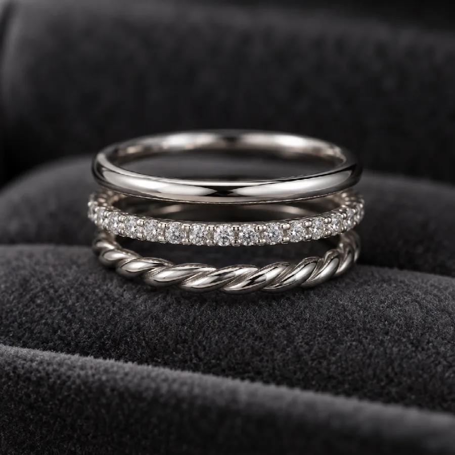 Silver Stacking Ring Set of 3